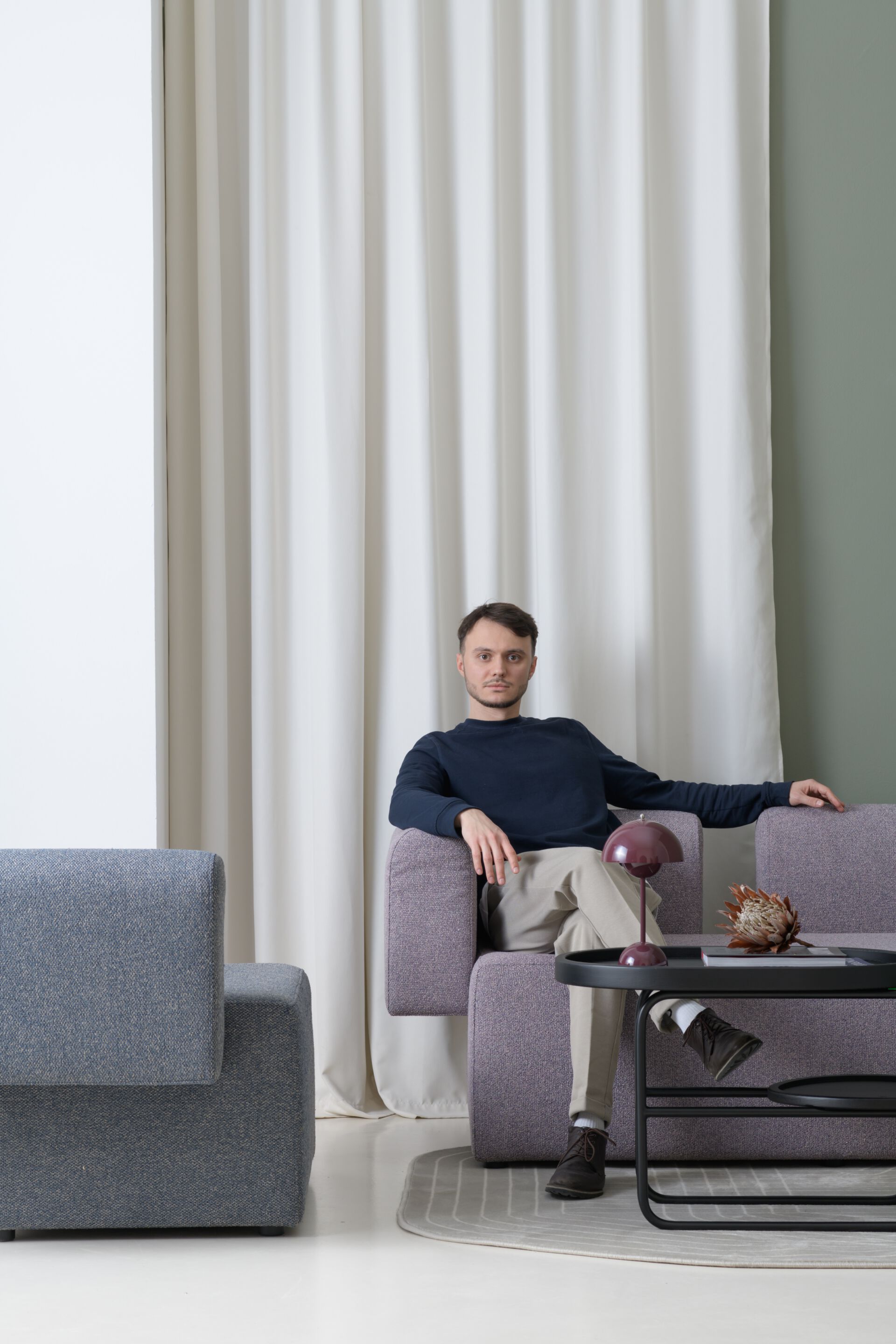 Тканевое угловое кресло с журнальным столиком Shishka Project Candy ARCH-00033305 - Вид №3