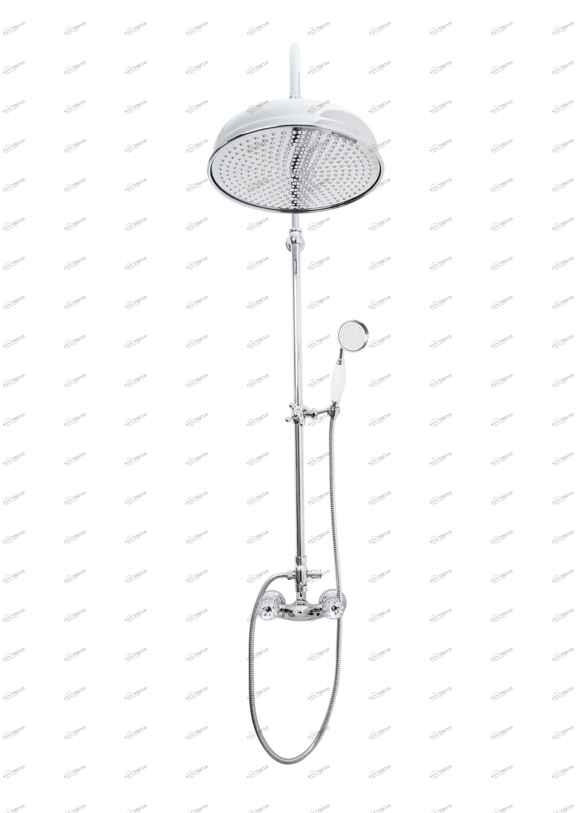 Gentry Home Смеситель для умывальника на три отверстия с выдвижным краном Crystal  GH101376