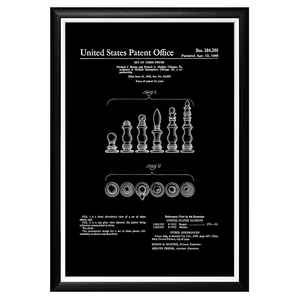 896521423_1818 Арт-постер «Патент на дизайн шахматных фигур» Object Desire 