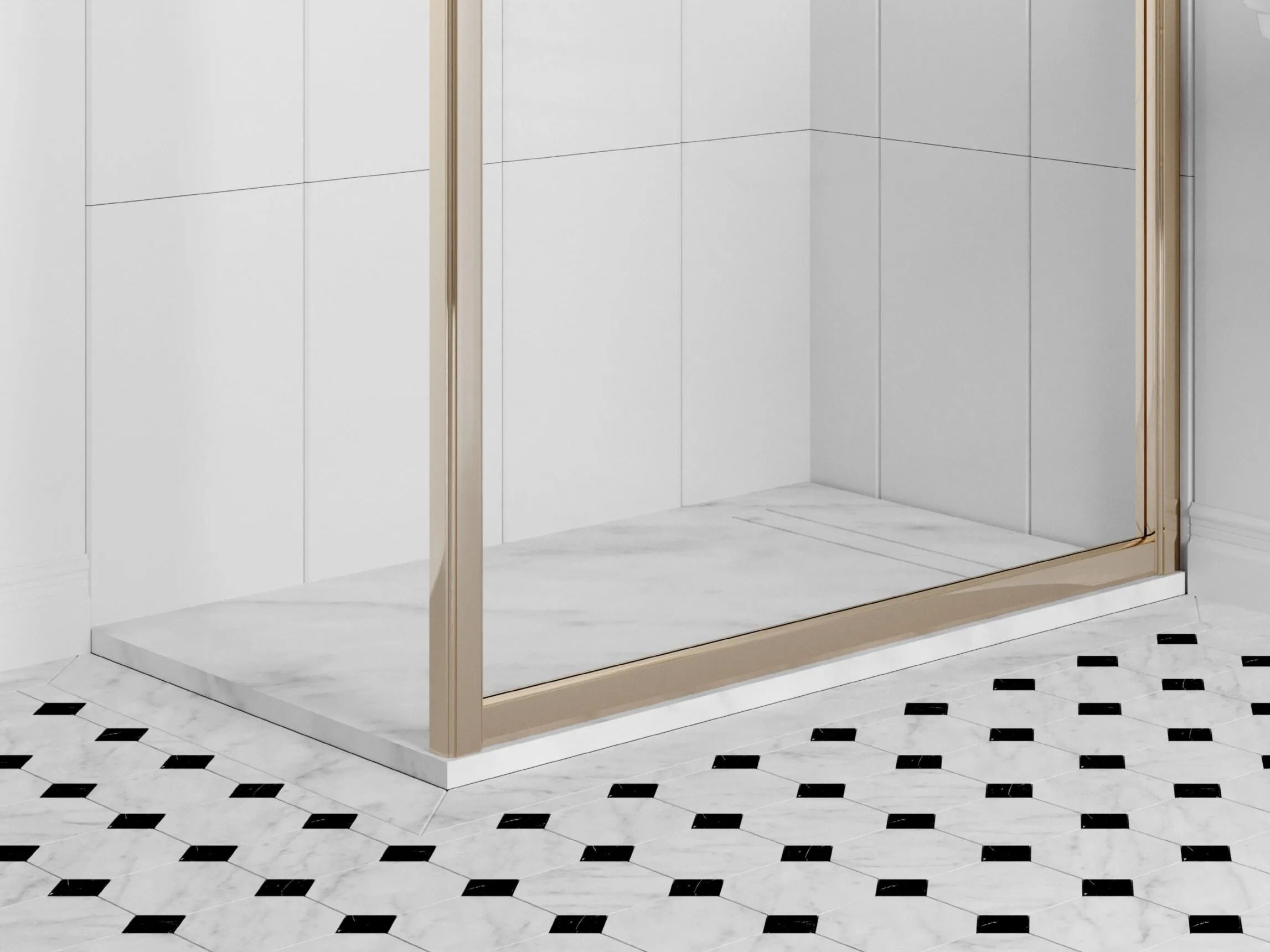 Прямоугольный поддон для душа из каррарского мрамора Devon&Devon ELEGANCE ARCH-00043450