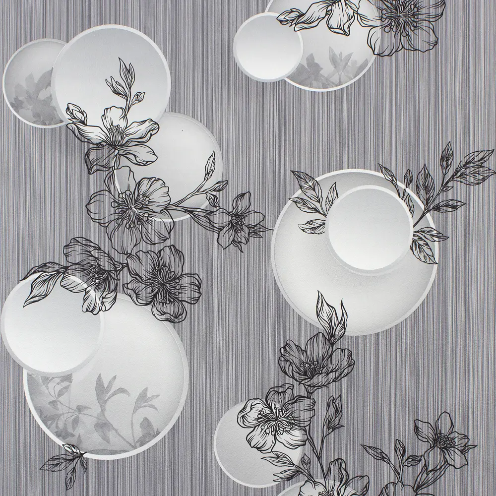 91531552 Обои бумажные Style decor Эвелина 5.3 м темно-серые 1068-021 Д15 STLM-0824538
