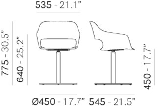 Pedrali Вращающееся кресло из полипропилена с подлокотниками Babila sun-id-1510277 - Вид №2