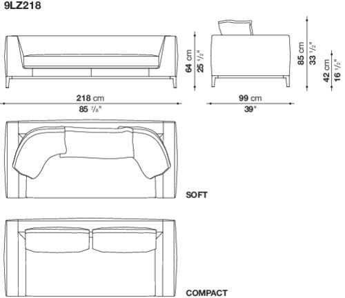 Кожаный диван Maxalto Lucrezia Soft ARCH-00048979 - Вид №4