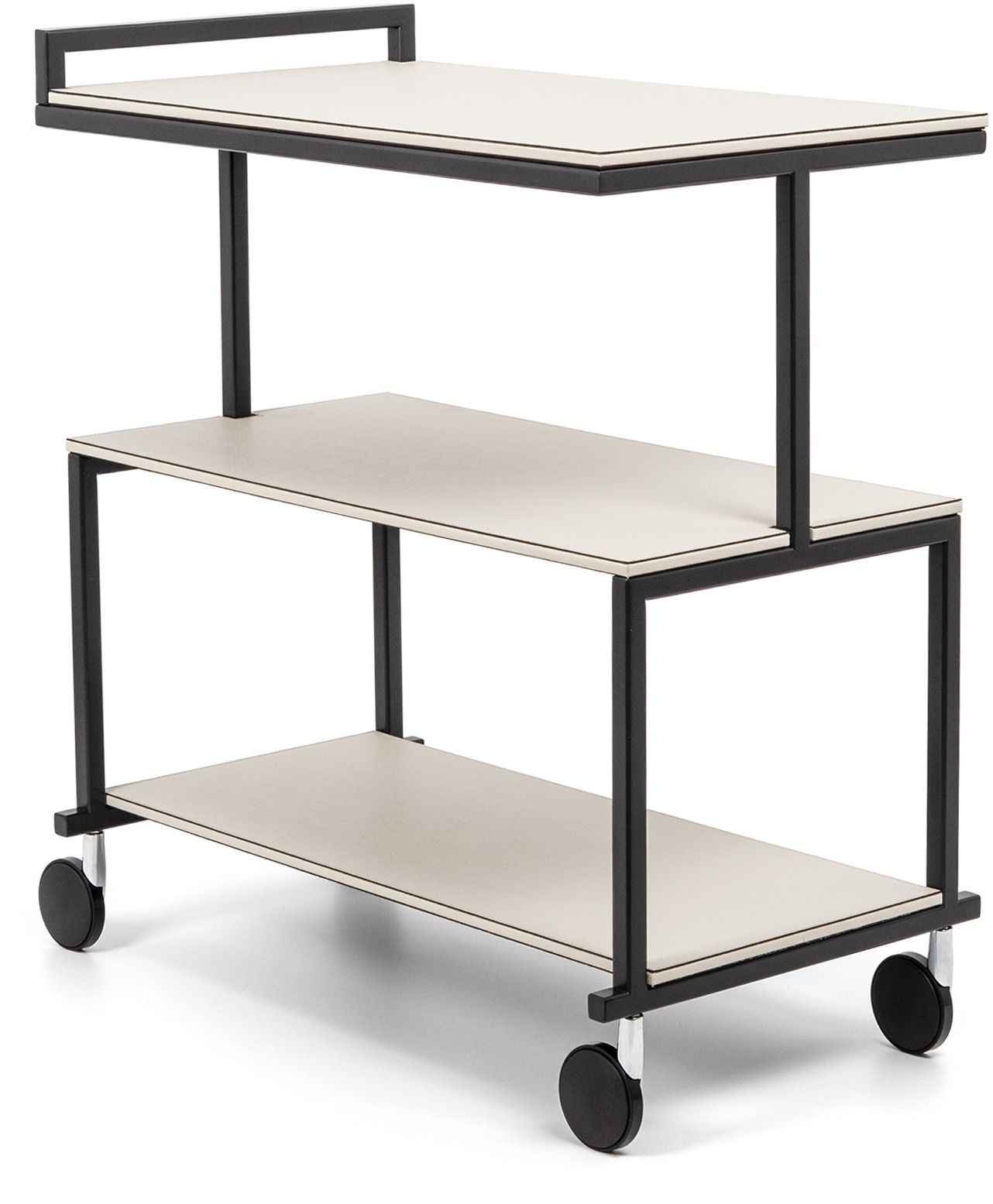 Сервировочная Тележка Albert - 70X40XH81 см / плетеная кожа_серо-коричневый