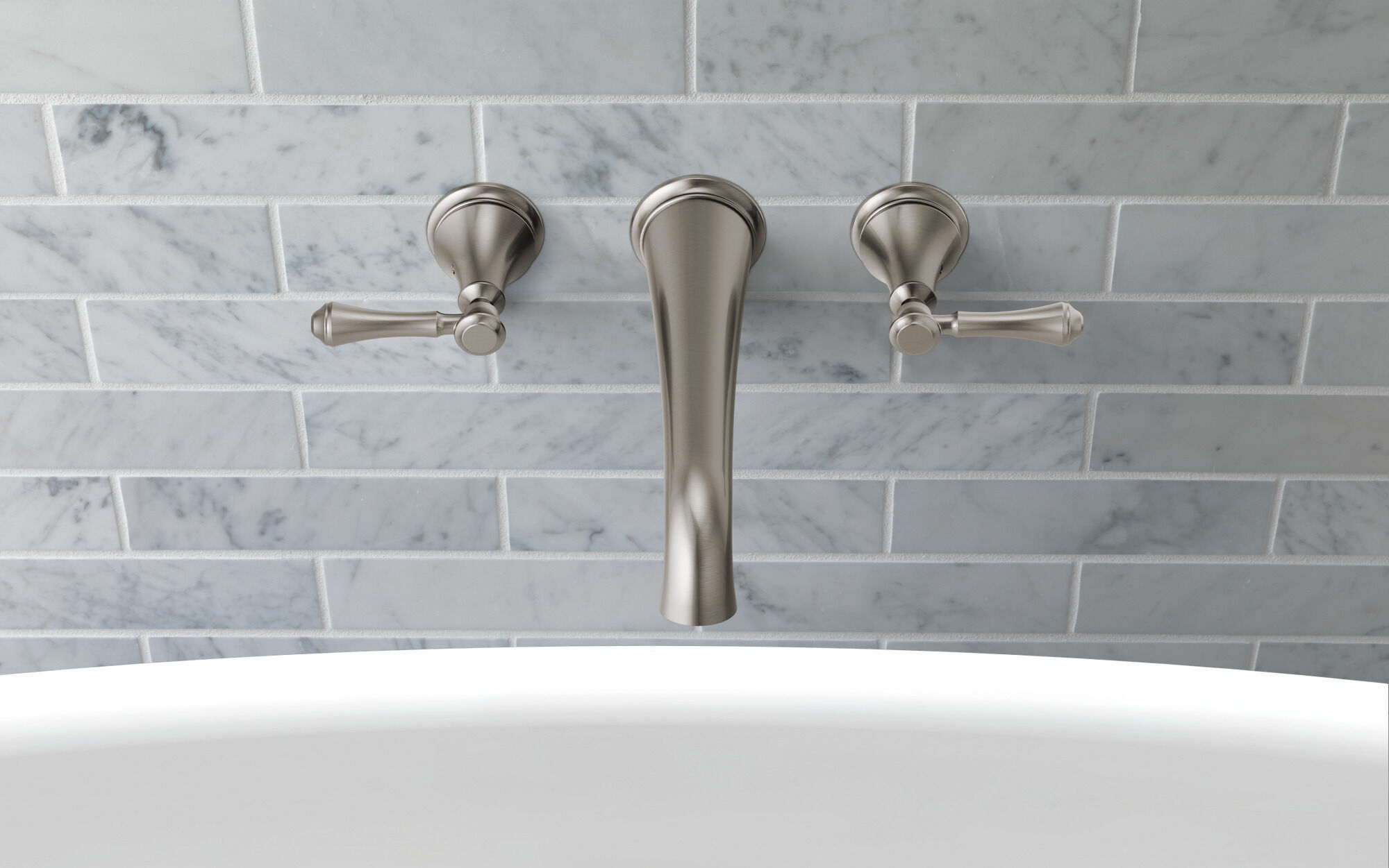 T5797-SSWL Настенный наполнитель ванны Delta Faucet Traditional Нержавеющая сталь - Вид №2