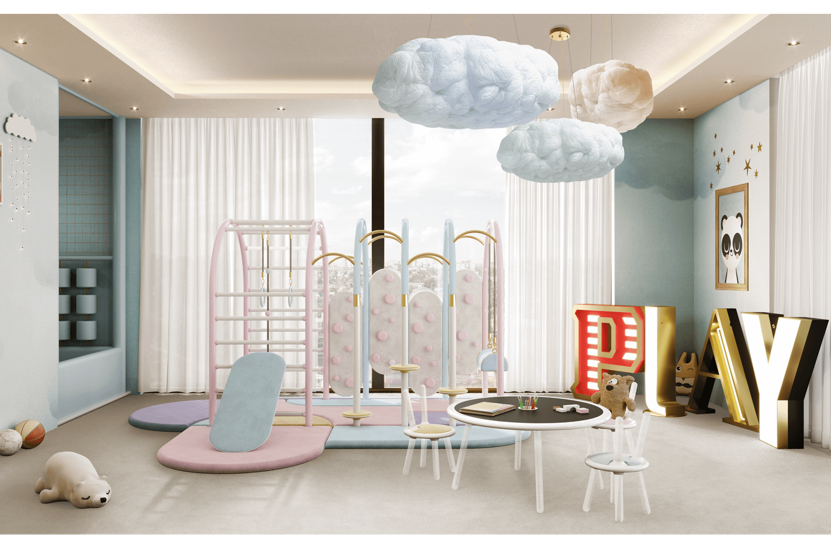 CIST121 Настольная лампа в детскую Буква Y Circu  - Вид №1