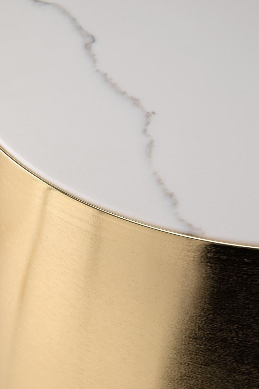 Tirolo Круглый журнальный столик из каррарского мрамора и латуни Alexander 084 h45 - Вид №4