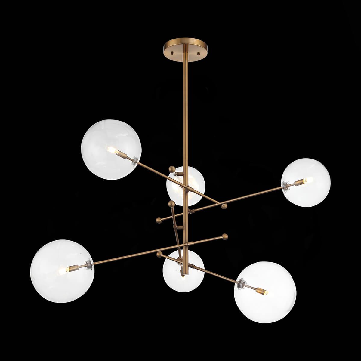 Люстра подвесная коричневая ST Luce Sandro SL1205.303.06 ST LUCE ДИЗАЙНЕРСКИЕ, SANDRO 00-3834576 Коричневый;прозрачный  - Вид №1