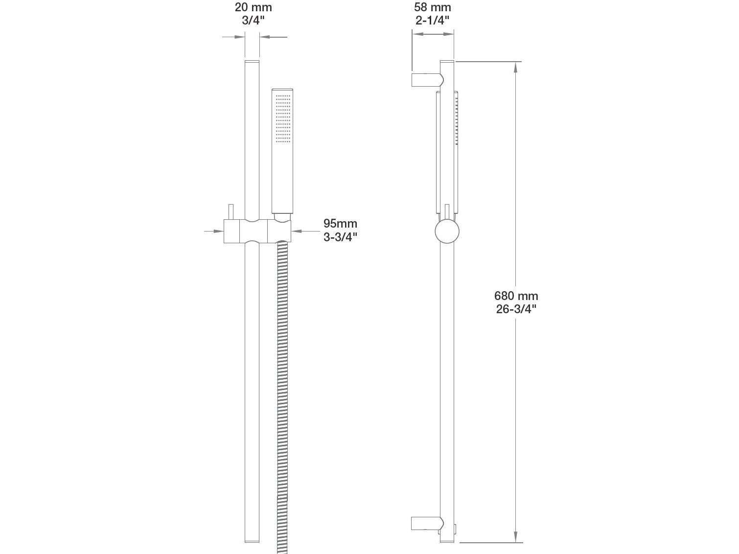 Настенная душевая колонна с ручным душем BARIL DGL-2070-01 ARCH-00078781 - Вид №2