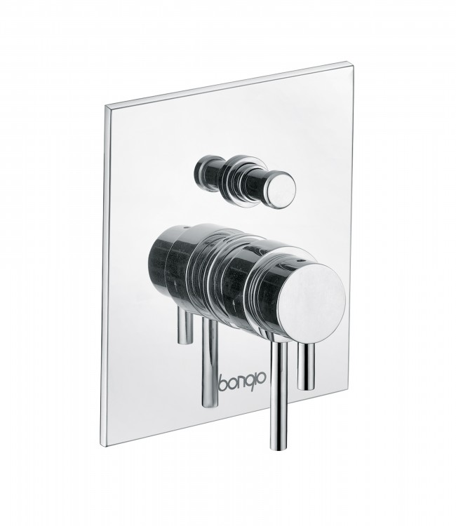 52549 Коаксиальный встроенный термостатический смеситель с автоматическим переключателем на 2 выхода. Bongio T Square 
