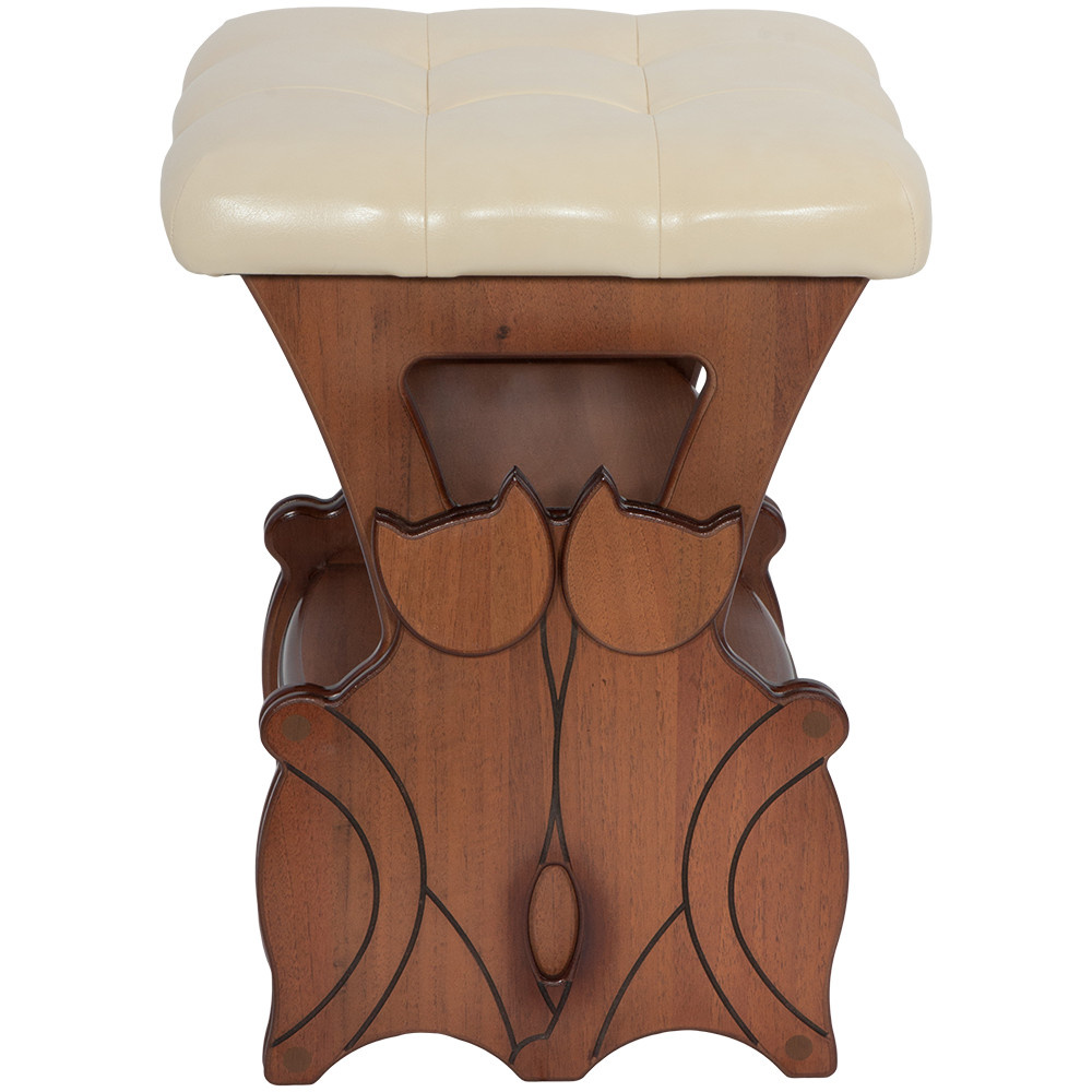 11178 BOGACHO Табурет Марта 2 с ящиком Орех Ваниль МДФ / искусственная кожа  - Вид №3