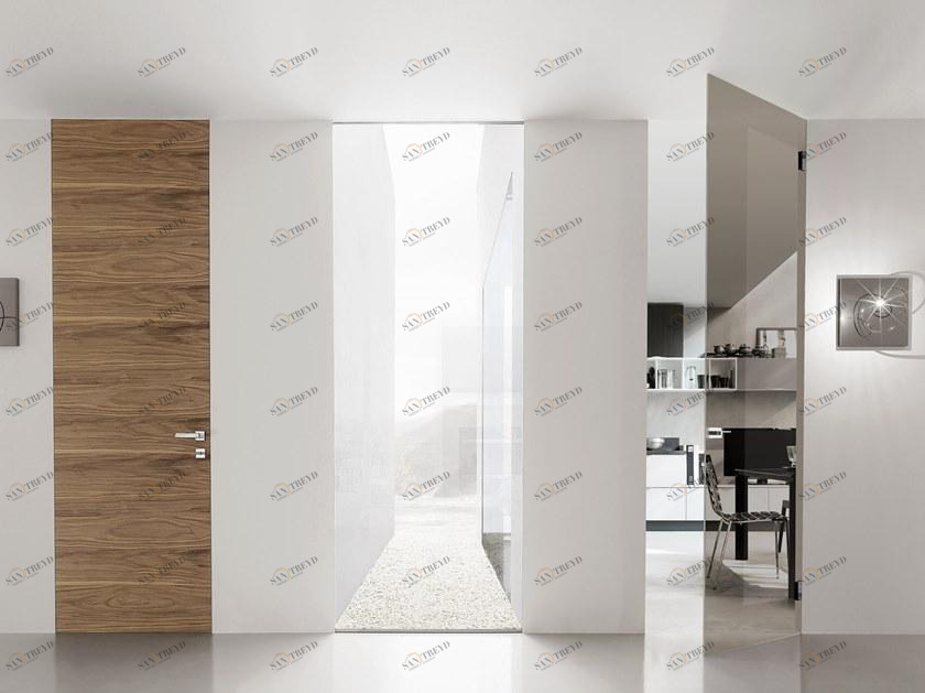 BLUINTERNI Распашная дверь из стекла заподлицо со стеной Vitrum-line sun-id-1487917