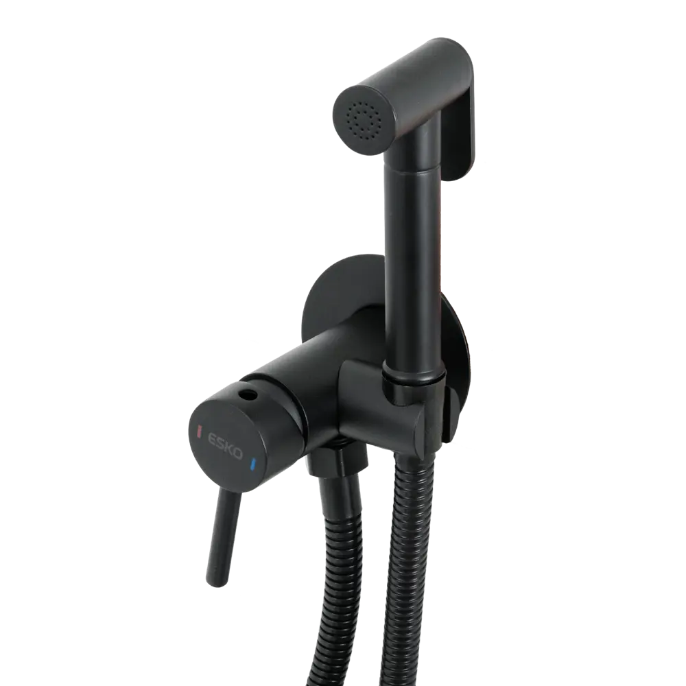 Смеситель с гигиенической лейкой Esko Concealed Mixer CM2 скрытый монтаж цвет чёрный CM2 Black STLM-2110485