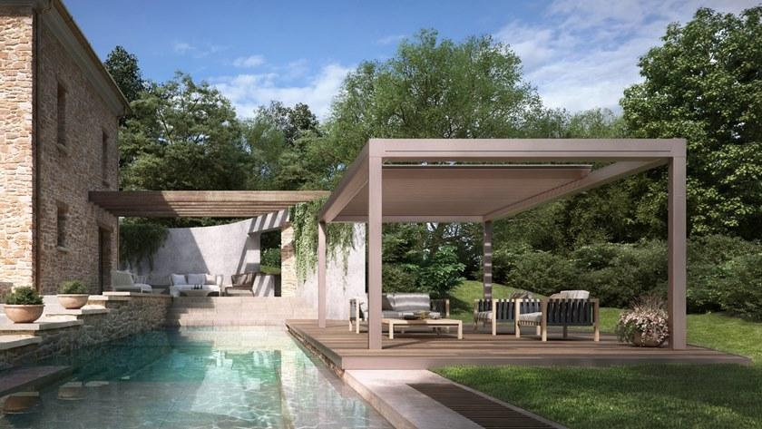 PRATIC F.lli ORIOLI Пристенная пергола со сдвижной крышкой Brera sun-id-1493613 - Вид №1