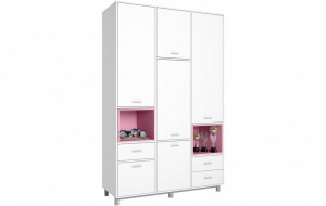 vpk-0002121.110 Шкаф трехсекционный Polini kids Mirum 2335, белый/розовый ВПК (Тополь)