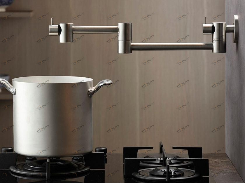 MINA Профессиональный настенный смеситель для кухни из нержавеющей стали Pot filler 9600
