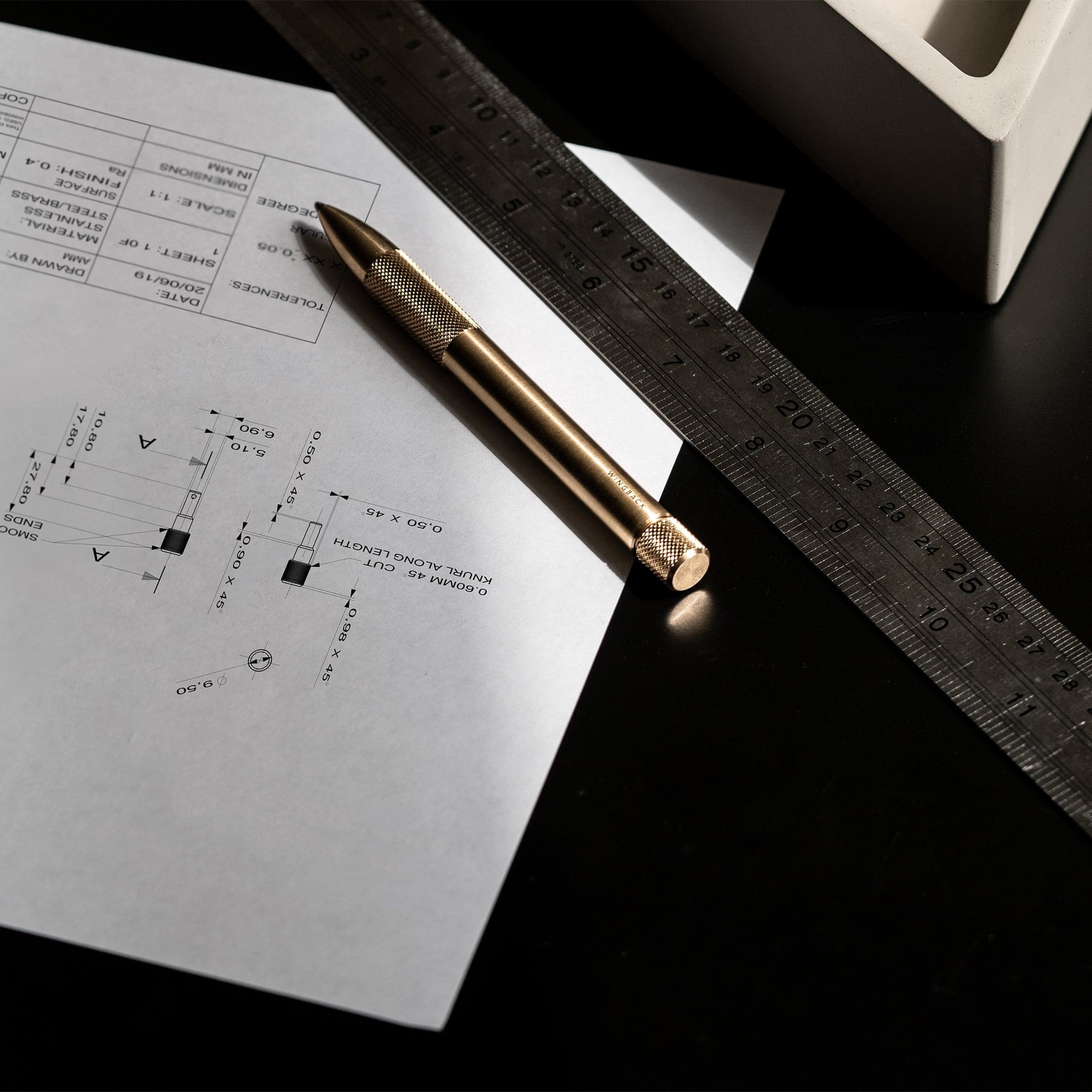 W204BRA Механическая ручка - латунь Wingback  - Вид №4