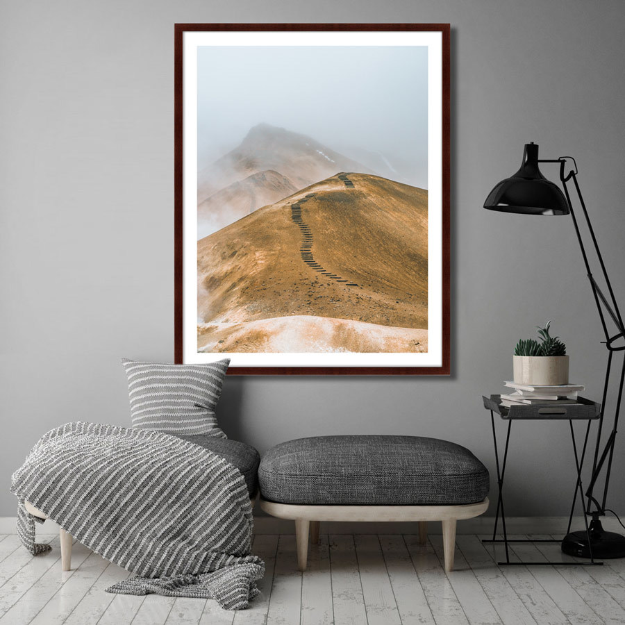 Фотокартина в раме 130х102 см Hveradalir (valley of hot springs), Iceland КАРТИНЫ В КВАРТИРУ  264741 Бежевый;голубой;серый;разноцветный  - Вид №2