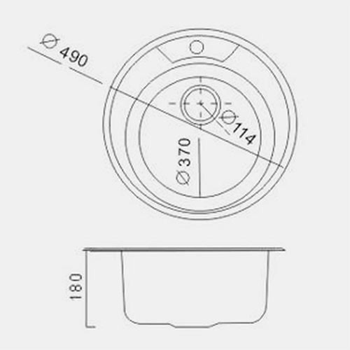 12684 Мойка кухонная круглая Сантекс  - Вид №1