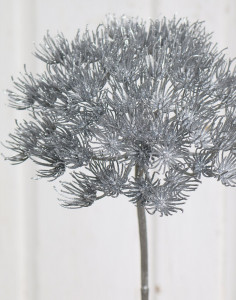 1980 996 a3 Искусственный декор веточка 'Дикая морковь', 80 см, серебро H-andreas