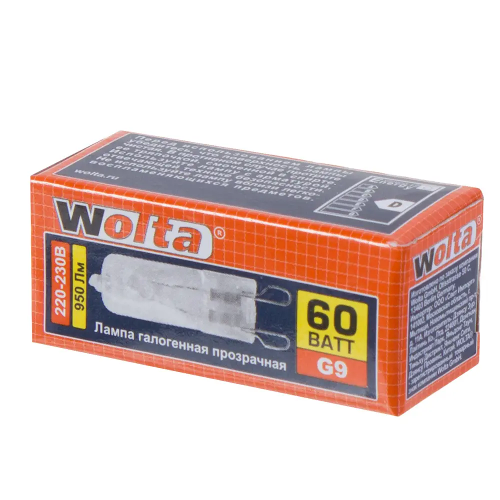 Лампа галогенная Wolta капсула G9 60 Вт свет тёплый белый STLM-2049048 - Вид №1