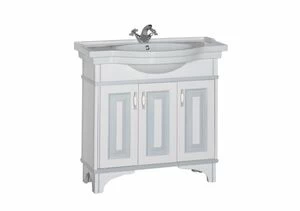 Тумба под раковину Aquanet Валенса 90 белый краколет/серебро