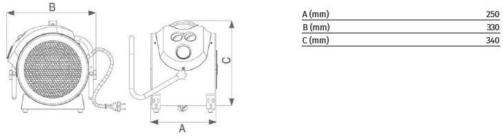 Vortice Профессиональный переносной и настенный тепловентилятор Caldopro 70806 - Вид №3