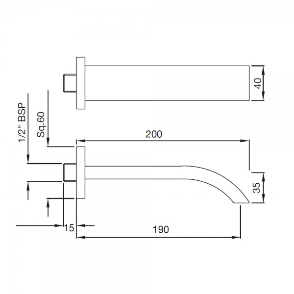 SPT-BCH-41429 Излив для ванны с фланцем Artize Signac Черный хром  - Вид №1