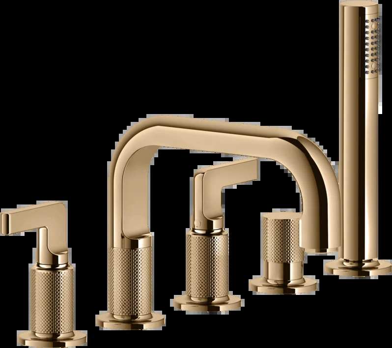 Смеситель для ванны 58040 735 Gessi Inciso ТЕПЛАЯ БРОНЗА PVD