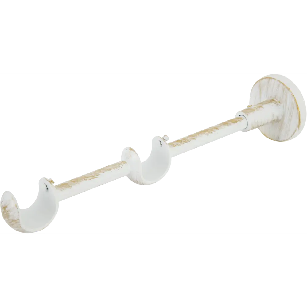 Держатель открытый двухрядный Orbis, металл, цвет античный белый, 2 см STLM-2047009