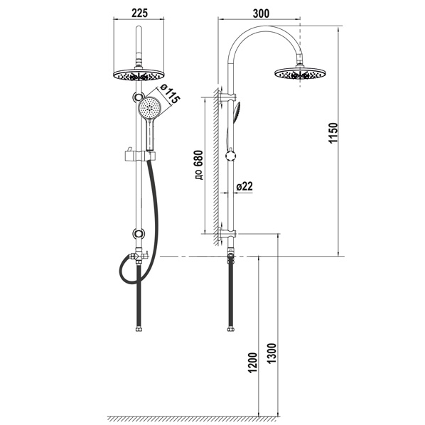 AGD 25.1101 B  Душевая колонна  ARGO kran agd251101b - Вид №1