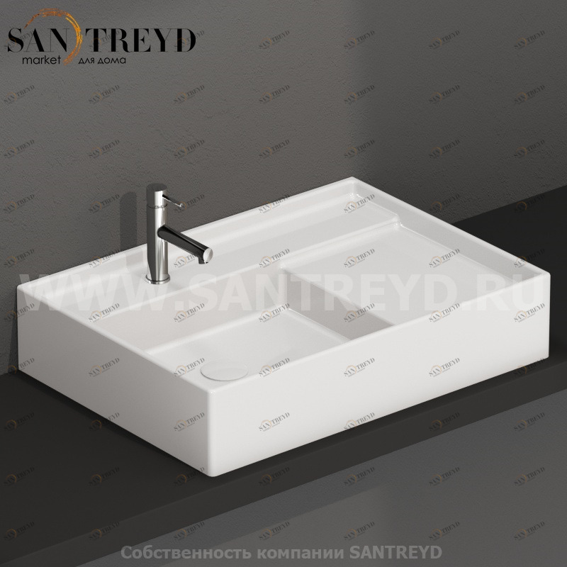 DI071ABI Подвесная раковина настенная прямоугольная Ceramica Globo DISPLAY белая