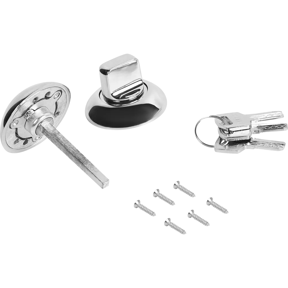 Фиксатор с замком Armex Megapolis WC-K-0803-CR, ЦАМ, цвет хром STLM-2114548 - Вид №2