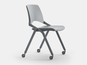 Складной стул для конференций из полипропилена с колесами