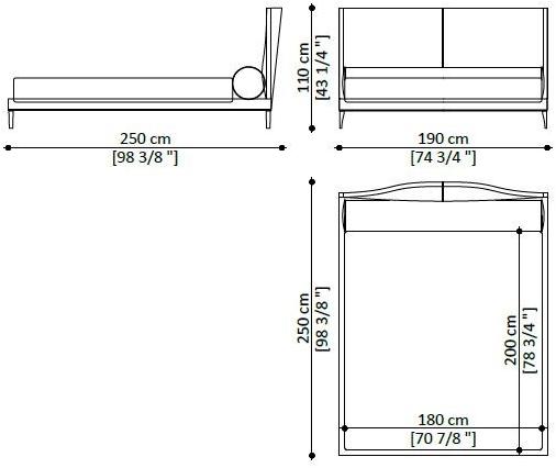 Paolo Castelli Двуспальная кровать из нубука со встроенной подсветкой sun-id-1469970 - Вид №8