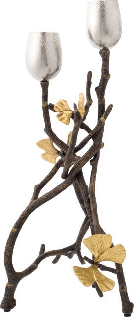 10622429 Michael Aram Набор подсвечников Michael Aram Бабочки гинкго 34см, сталь, 2шт Сталь 