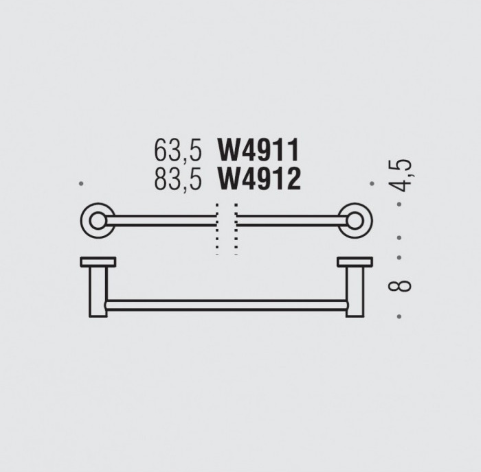 W4911.NM Полотенцедержатель DESIGN ширина 635 мм COLOMBO PLUS Colombo Design - Вид №1