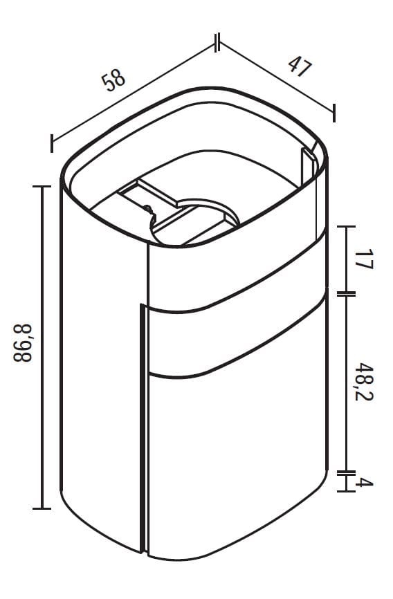 Умывальник HPL с зеркалом Mobilcrab Curvy ARCH-00098060 - Вид №2