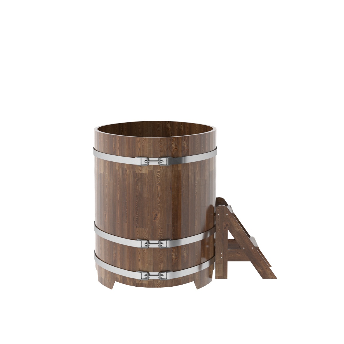 1161 Купель овальная из лиственницы 0,92х1,66х1,1 морёная премиум Alyarus  - Вид №2