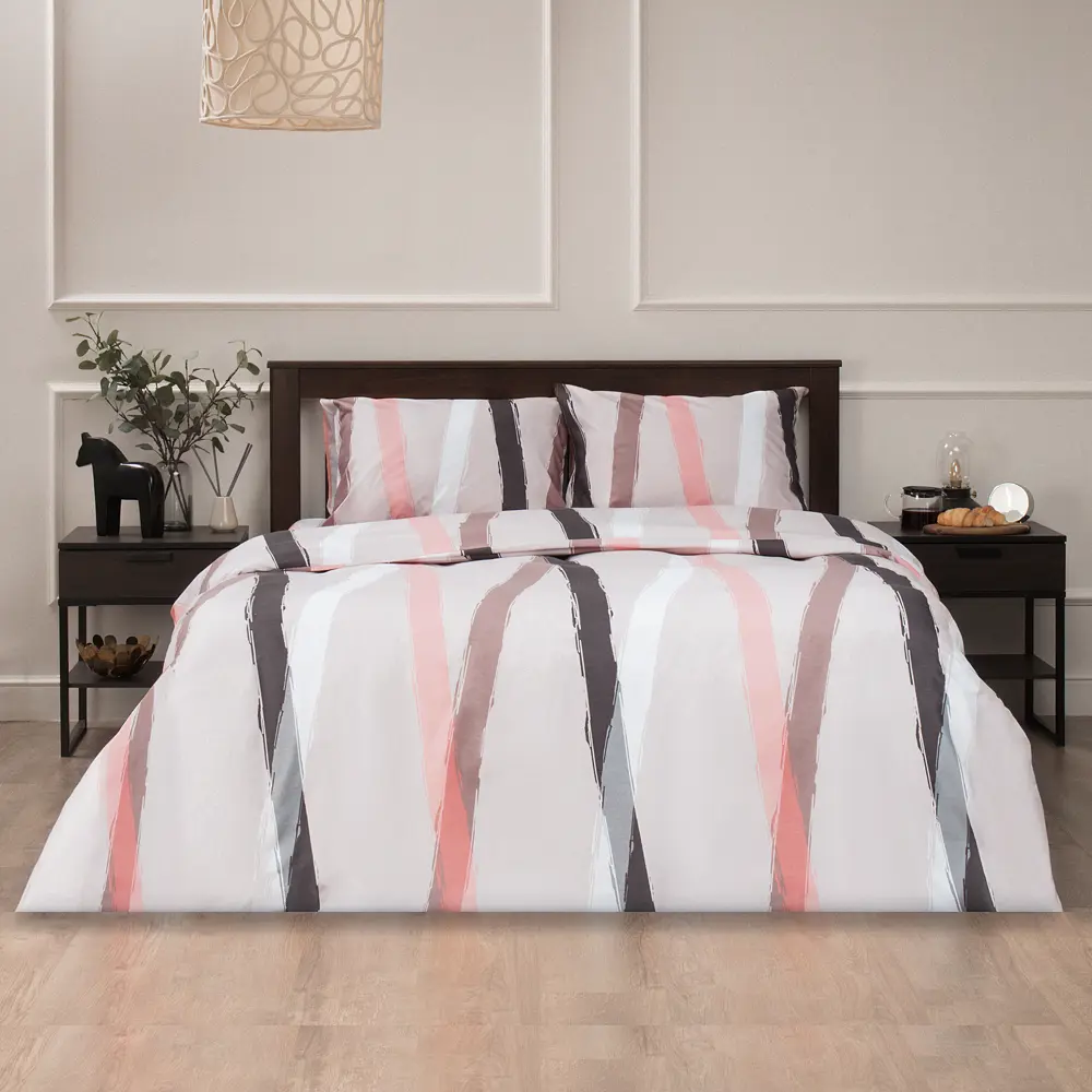 Комплект постельного белья Amore Mio Шафт евро полисатин бежевый STLM-2160116