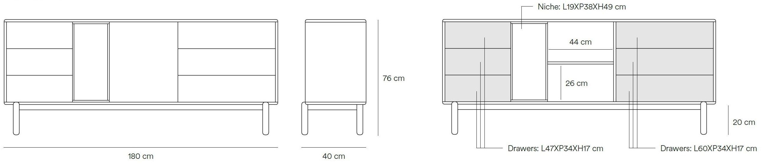 Шкаф из МДФ с распашными дверцами и ящиками TEULAT Corvo ARCH-00138554 - Вид №40