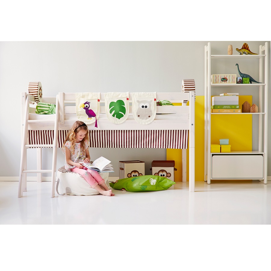 Кровать Flexa Classic с наклонной лестницей, белая, 190 см 9010307201 - Вид №2