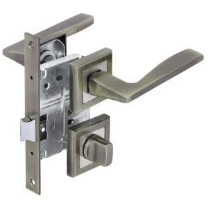 Дверные ручки Фабрика Замков 21L 170 BK с запиранием алюминий гальваническое покрытие цвет античная бронза