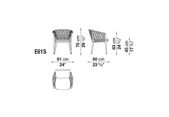 Тканевый мягкий садовый стул с подлокотниками B&B Italia Outdoor ARCH-00038446 - Вид №2