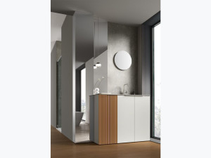 Напольный умывальник с дверцами