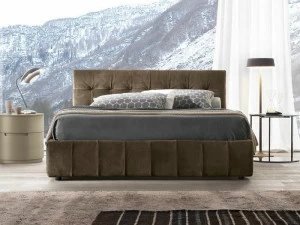 Presotto Двуспальная кровать с обивкой из кожи с тафтинговым изголовьем Dado | letto