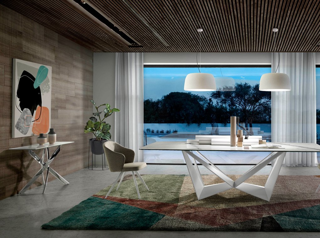 Обеденный стол прямоугольный мраморный CT2061 от Angel Cerda ANGEL CERDA  00-3865636 Прозрачный;черный  - Вид №10