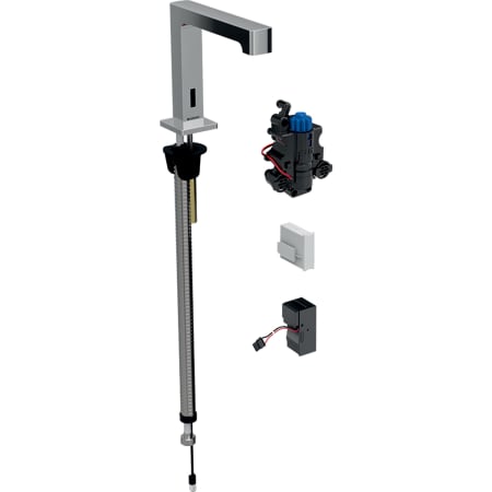 116.197.21.1 Смеситель для раковины Geberit Brenta, вертикальный монтаж, питание от сети, с функциональным блоком для скрытого монтажа Geberit  - Вид №4