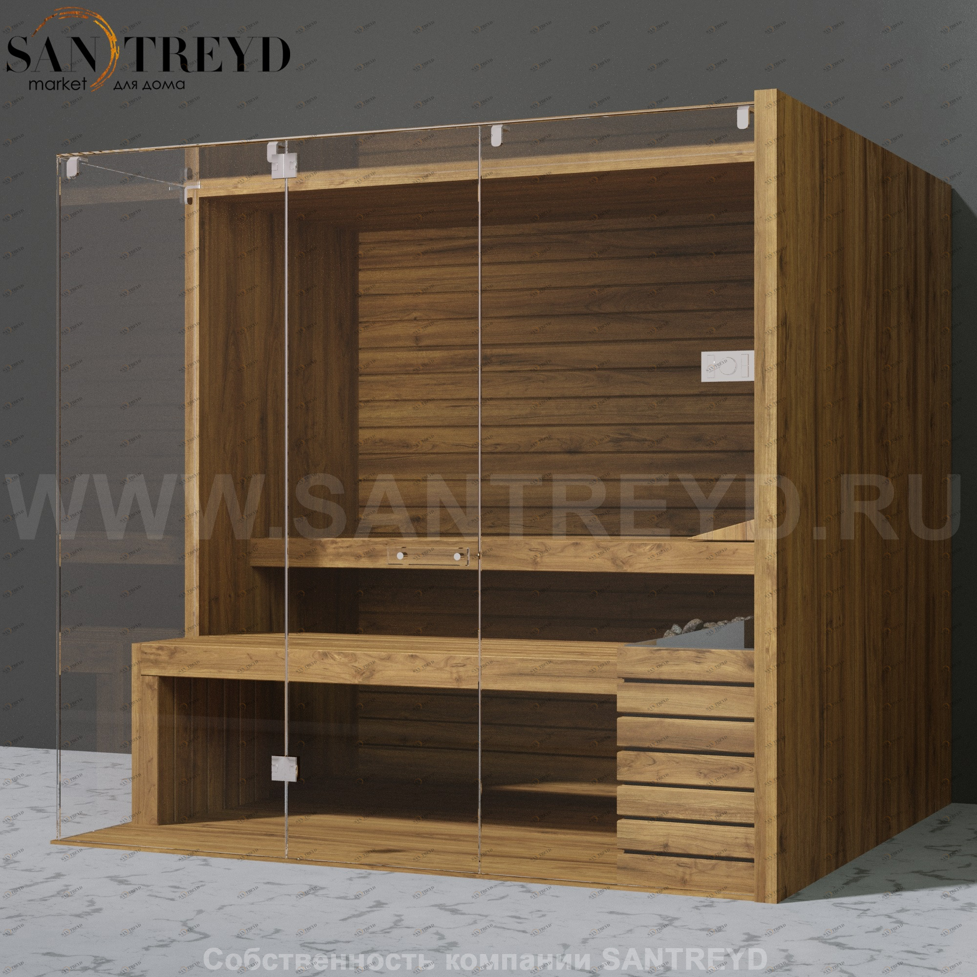 Effegibi SKY CORNER 105 SA55410027 Сауна. Мощность: 10,5 кВт макс. Размеры: длина 230 см, ширина 200 см. Отделка: осина термообработанная.