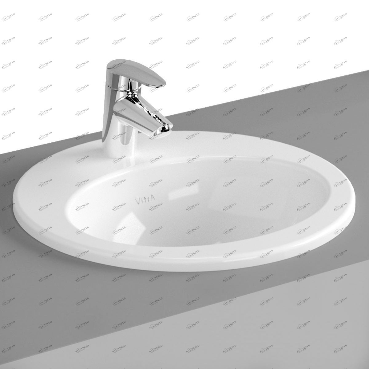 54660030001 Накладная раковина под столешницу  овальная Tessoro 